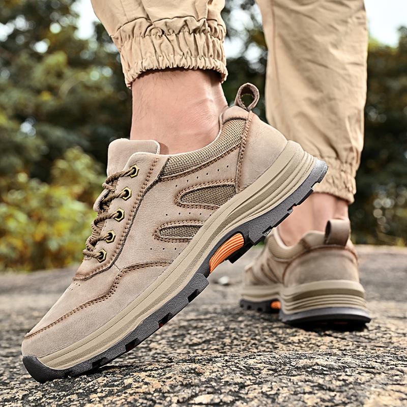 Genuine Leather Men Shoes Sneakers Outdoor Shoes Men Flats Comfortable Men Walking Hiking Shoes