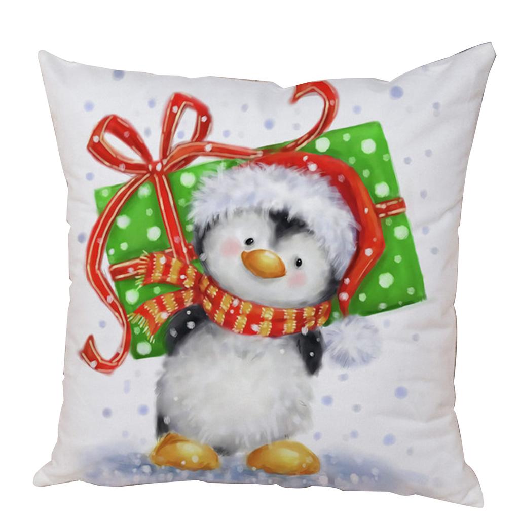 Kissenbezug Weihnachtsmann Kissenbezug Dekoration Niedlicher Cartoon Schneemann Kissenbezug Zuhause Sofa Lendenwirbelstütze Stickerei