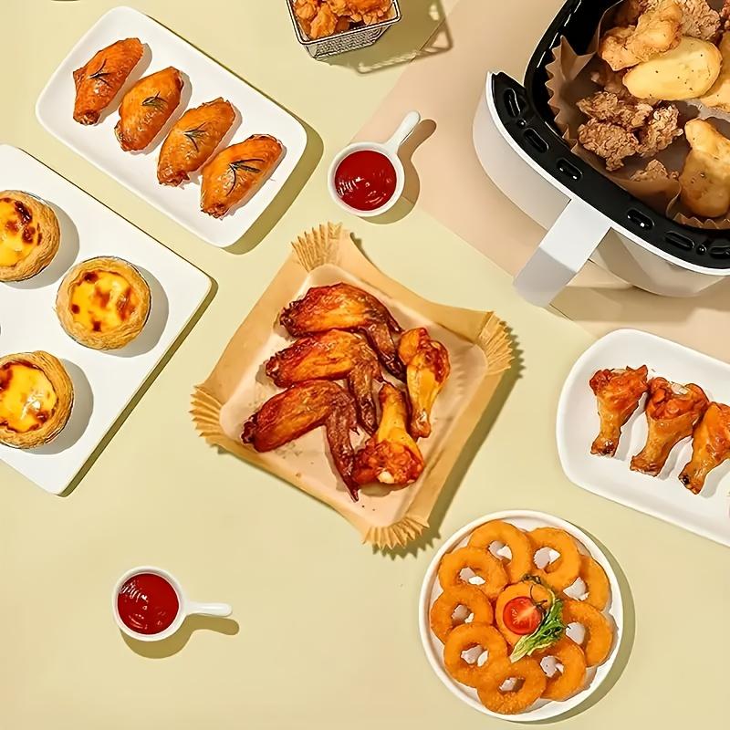 50pcs Air Fryer Baking Paper, Round Disposable Parchment Paper, Suitable for Frying, Baking, Microwaving,Cooking - Easy To Clean