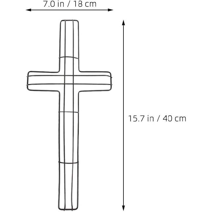 PRETYZOOM Garland Flower 16 inch Wire Set of 4Easter Cross Wreath Floral Wreath Wall Hanging Wreath Making Tool Wedding Wreath Rings Garland Frame