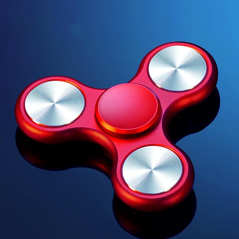 Alüminyum Alaşımlı Üç Kanatlı Fidget Spinner Metal Stres Giderici Anksiyete Önleyici El Oyuncağı Taşınabilir Dayanıklı Yetişkin Hediyesi Rahatlama Aracı