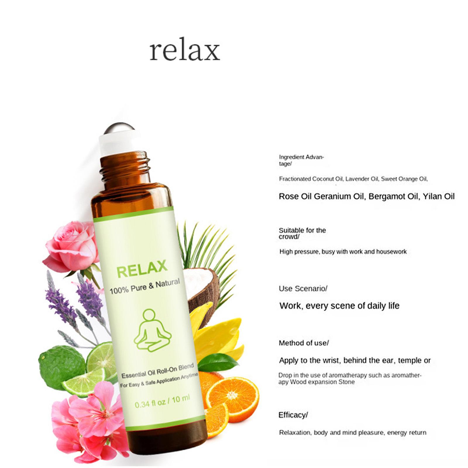 

10ML Essential Oil Roll On for Relaxation, Lavender and Chamomile Blend for Skin & Body, Travel Size Aromatherapy Roller Ball for Stress Relief 10ML