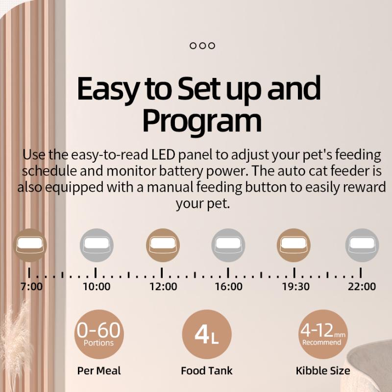 Futterspender für Haustiere, Einzelbecken, Doppelbecken, intelligente, automatische, zeitgesteuerte und quantitative Fütterung von Katzen und Hunden