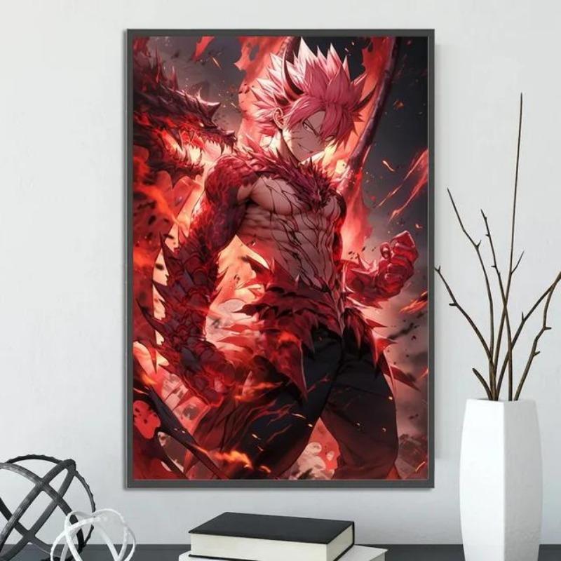 Vibrant Japanese Anime Natsu  Zeref SelfAdhesive Wall Poster  Cartoon Art for Kids Rooms  Home Decor Gift  Fairy Tail Inspired W