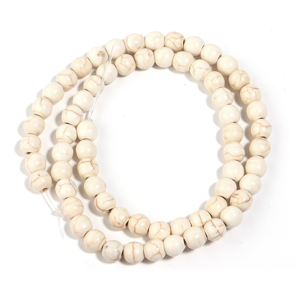 3-20mm White Turquoises Stone Beads Loose Spacer Gemstone Round Bead For Jewelry Making DIY Bracelet Necklace Beaded Accessories