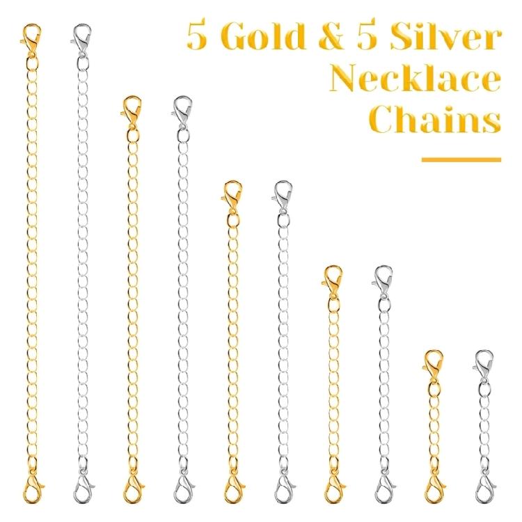 10Pcs Chain Extenders Jewelry Delicate Choker Extender Tail Chain Double Clasp