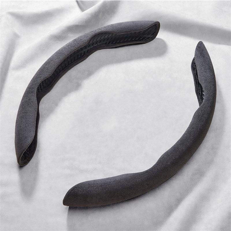 

Универсальная замшевая накладка-бустер на руль автомобиля 38 см, нескользящая, для защиты руля и украшения салона, аксессуары серый