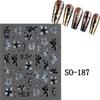 3D Charm Black White Flower Floral Petal Nail Decoration DIY Nail Art Stickers  for Nails