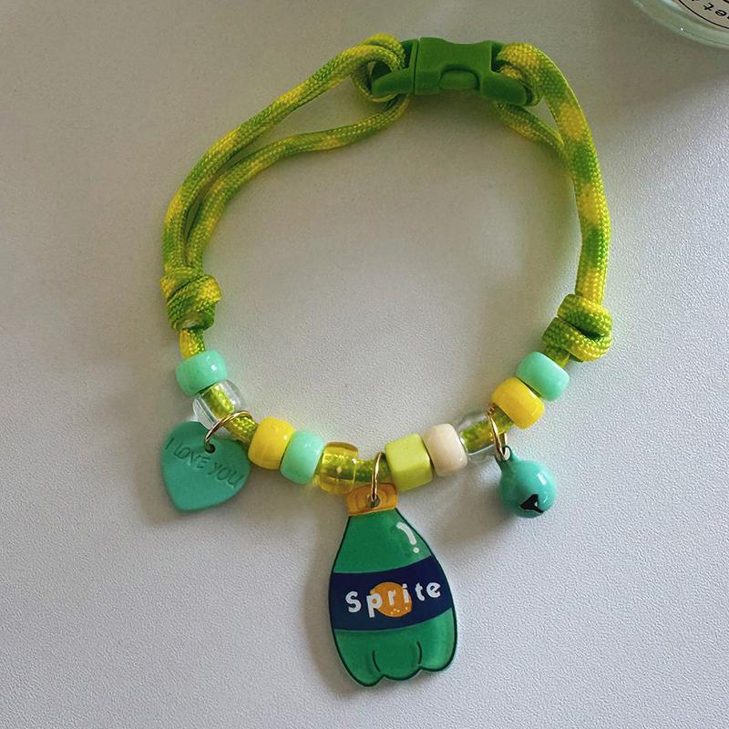 

Ошейник для домашних животных, собак и кошек, контрастный цвет, плетеный, летний, свежий, регулируемый, с изображением смайлика любви