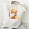 Japan Cartoon Comics Zenitsu Agatsuma Bedruckte Canvas-Tasche Große Kapazität Pendler-Tragetasche Lässige Umhängetasche für Damen 7563