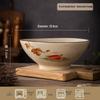 Large Chinese Retro Ceramic Ramen Bowl Set - Creative Home Tableware with Conical Hat Design