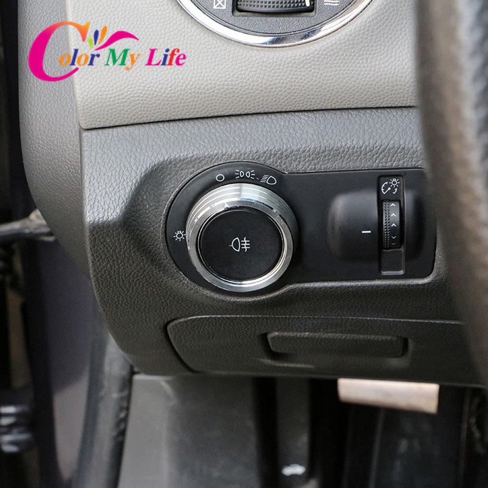 Color My Life Adesivo Copertura Interruttore Fari Auto in Acciaio Inossidabile per Chevrolet Cruze Berlina Hatchback 2009 - 2014