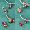 Christmas Series Santa Claus Sock Gift Pendant Snowflake Deer Bead Fit Bracelet Originalcopper Diy Set Women Jewelry Set