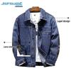 JEANSWEST Men's Camouflage Spliced Denim Jacket