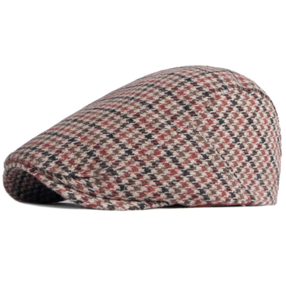 

HT4807 Berets Spring Autumn Men Women Cap Vintage Plaid Artist Painter Beret Hat Male Female Ivy Flat Cap Adjustable Beret Caps 55-55cm Adjustable