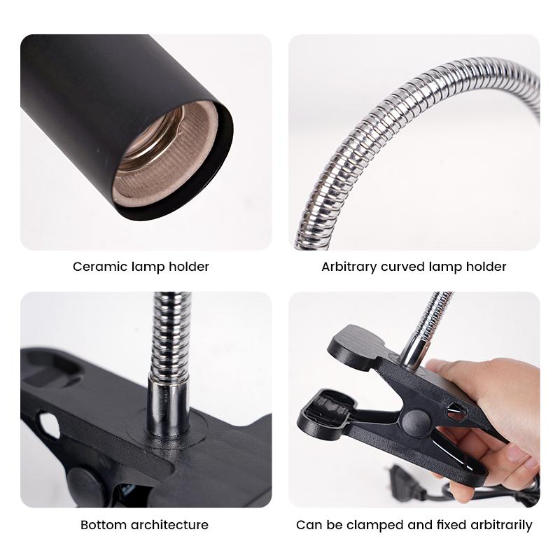 UVA+UVB 3.0 Pet Reptile Lamp Set Turtle Heating Lamp Holder Mini Pet Heat Bulb Amphibians Lizards Temperature Controller Light