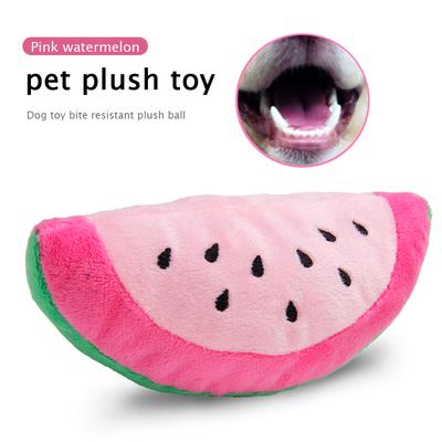 Puppy Dog Plush Squeaky Toys Bite-Resistant Bone Aggressive Chewers Funny Play Sound Toys Soft Fruit Pet Puppy Accessories