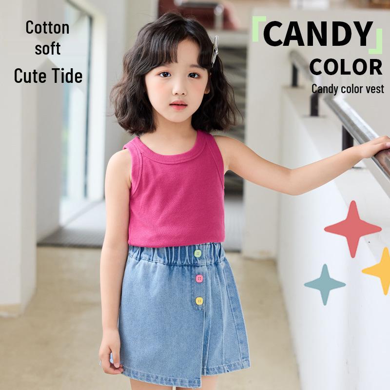 Kids' Sleeveless Cotton Vest – Boys' and Girls' Summer Pajamas & Home Wear