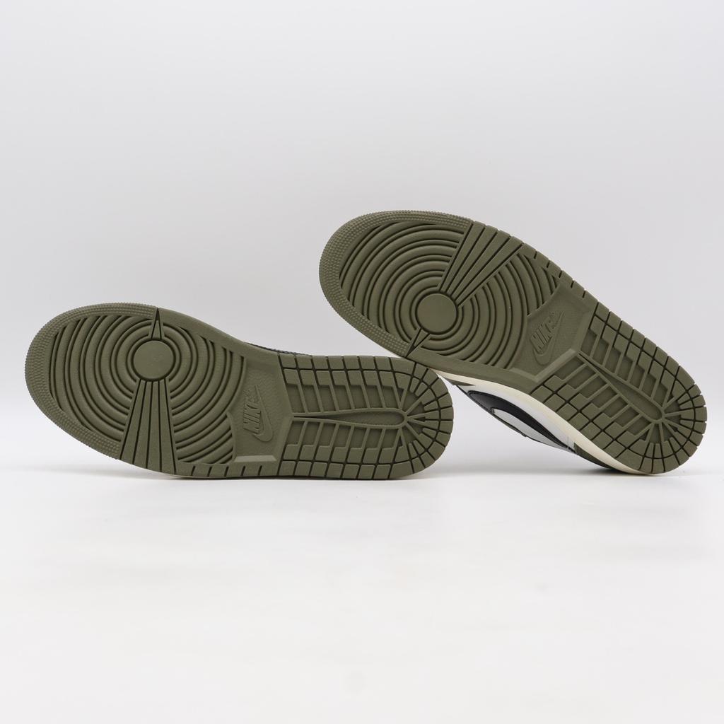 HQ6998-200 Nike Air Jordan 1 Low OG Medium Olive and Summit White (Men's)