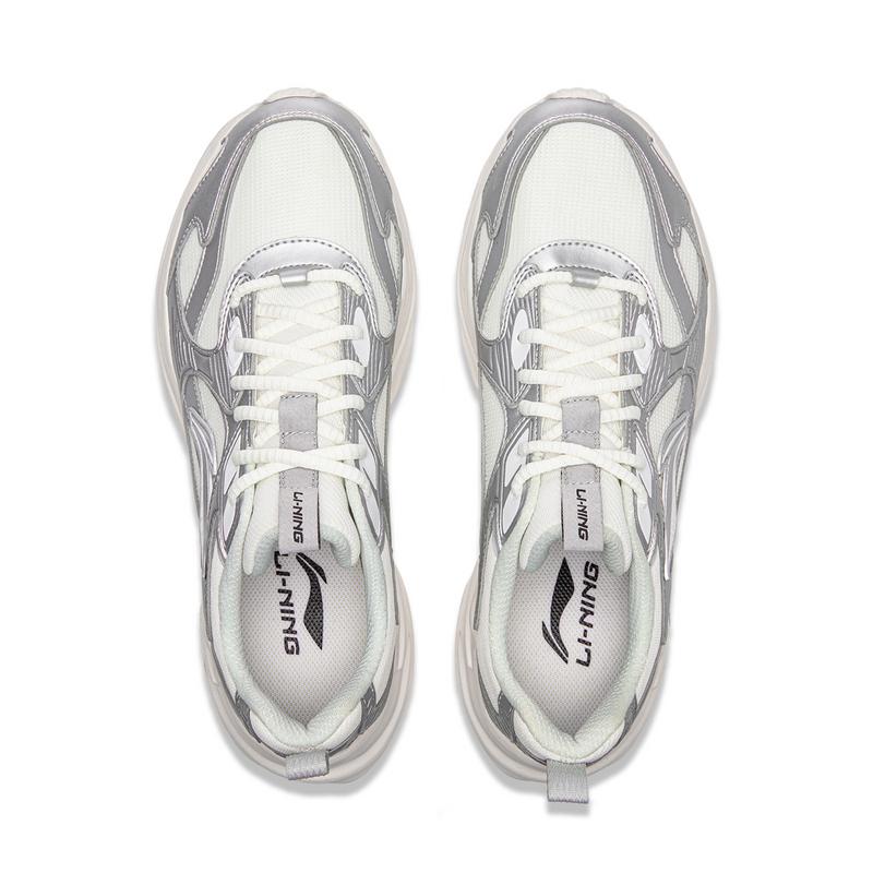 Li Ning Sports Lifestyle Series Synthetic Leather Fashion Trend Shock Absorption Rebound Low Top Casual Shoes Unisex Casual Shoes AGLV173-3