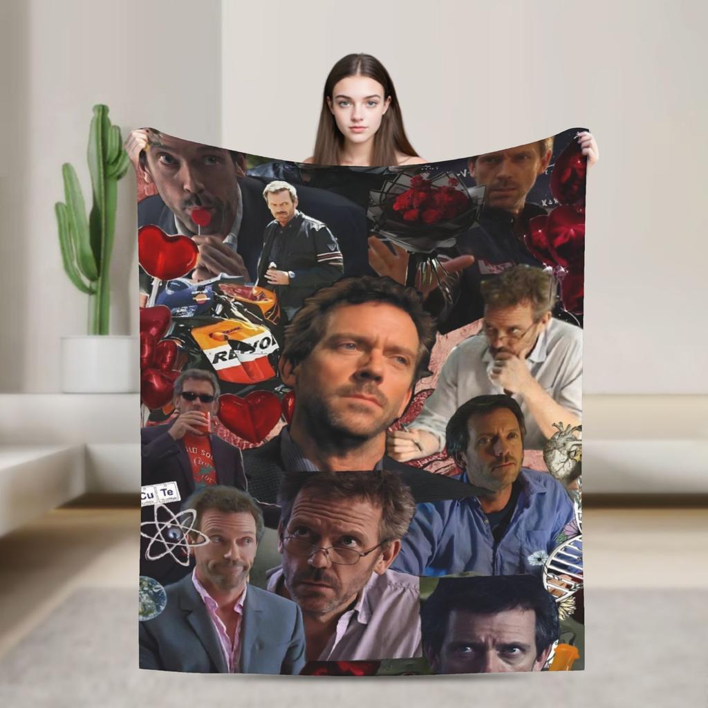 House MD Dr Gregory House Fashion Blanket Cozy Soft Throw Fashion Blankets for Bed Multi-size Quilt
