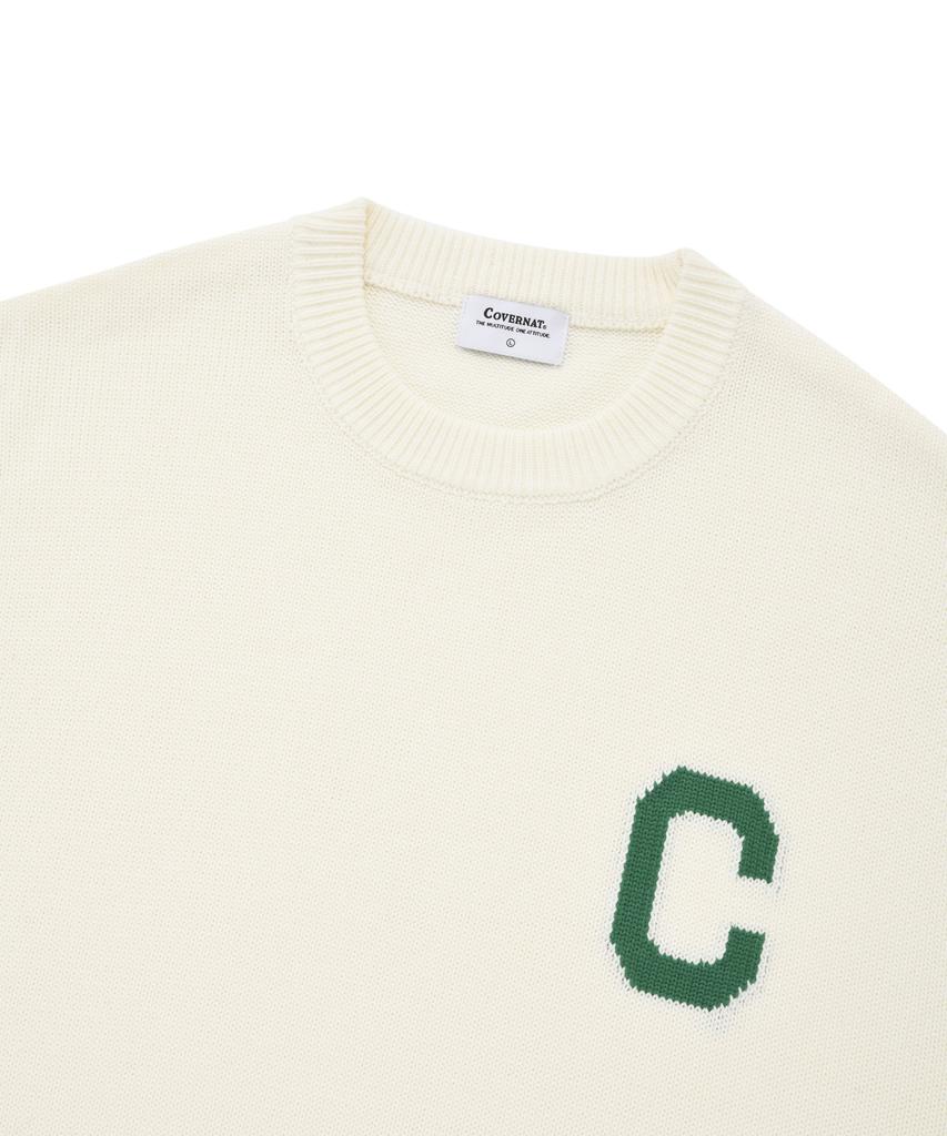 COVERNAT C Logo Crewneck Knit Ivory