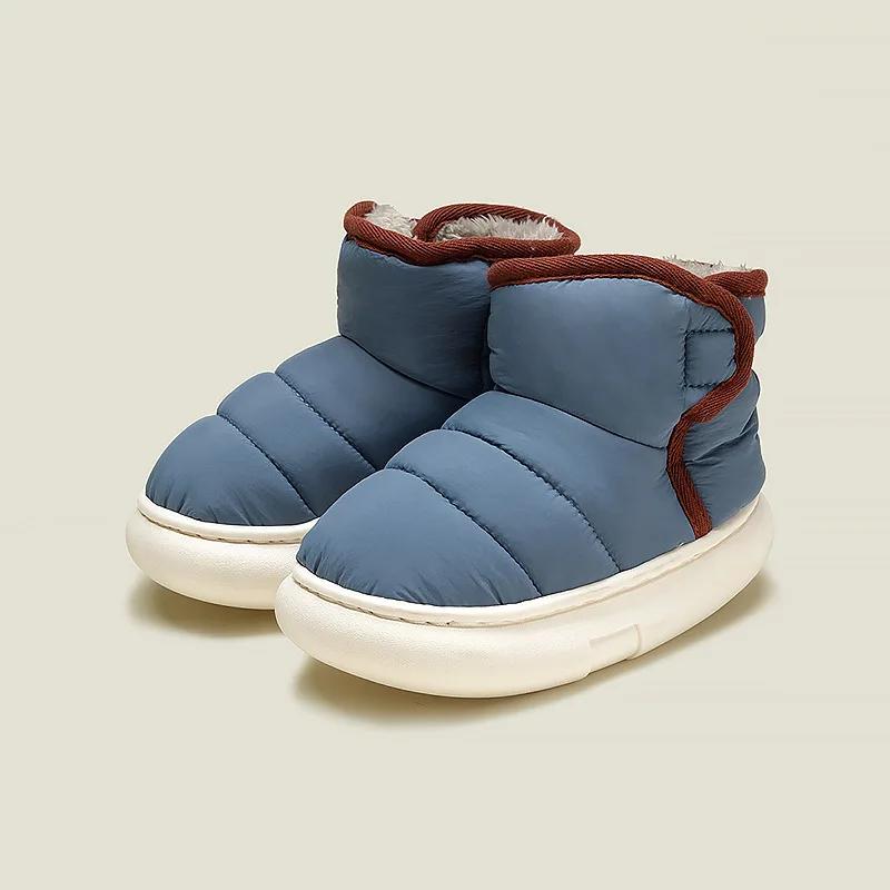 pantuflas Plush Child Cotton Shoe Winter Plush Boy Snow Boots Girl House Shoes Warm Child Shoe Warm Padded Boot zapatos 26 синий