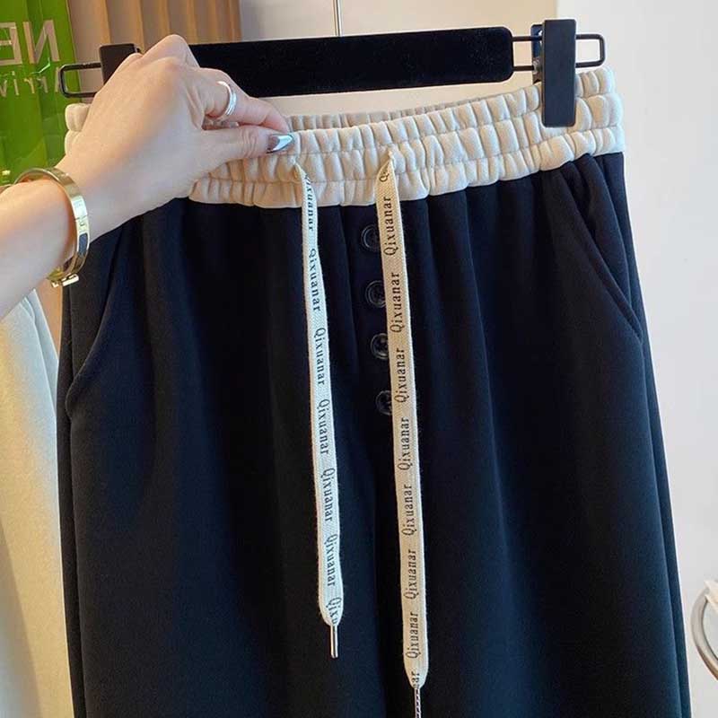 Pants for Women Plus Size Harem Sweatpants Stretchy Elastic High Waist Long Trousers Casual Joggers Leg Pants