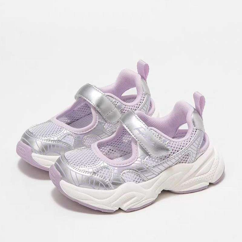 Girls bag head sandals 2025 summer new children's net shoes girls sports shoes boys hollow mesh casual shoes