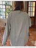 Women's Oversized White Long-Sleeve Cotton Split-Hem T-Shirt - Autumn Loose Fit