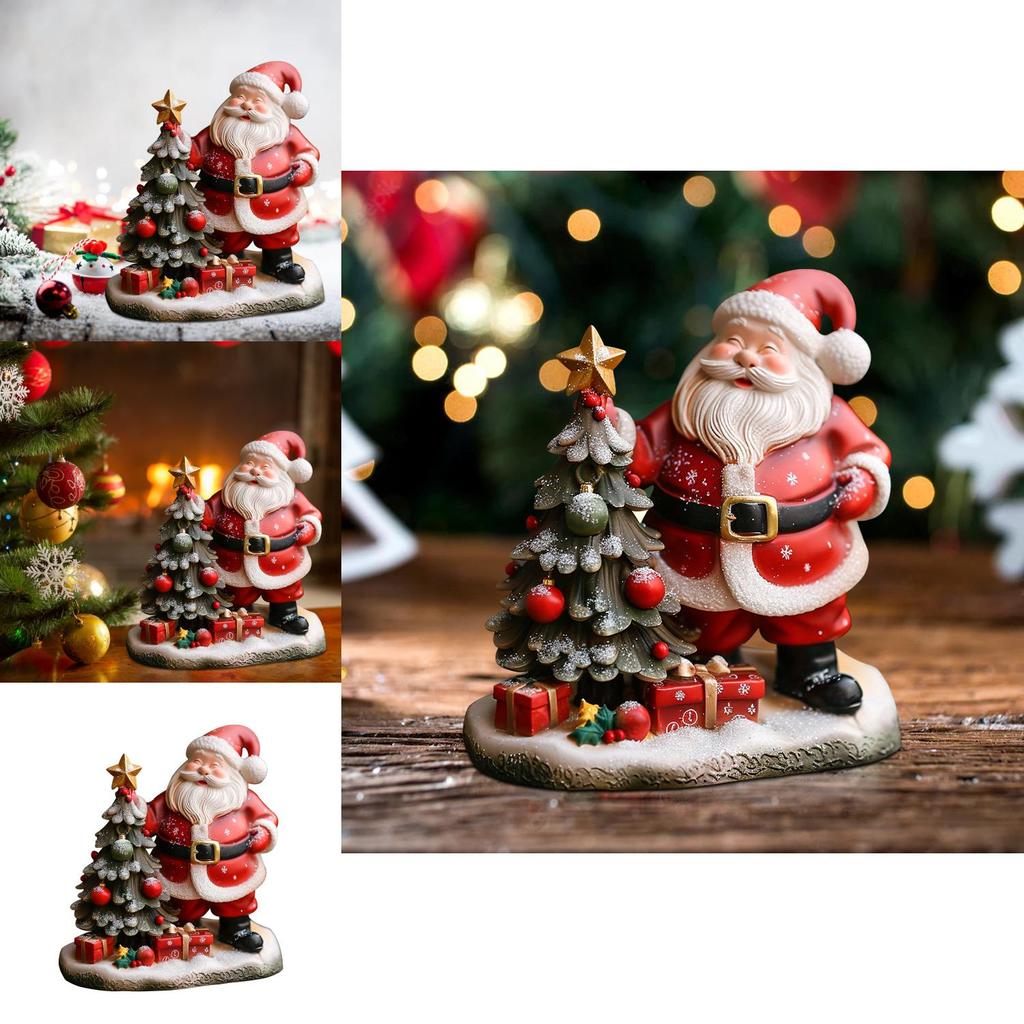 Halloween Resin Desktop Decor Santa Claus And Christmas Tree Home Ornament For Festive Decor