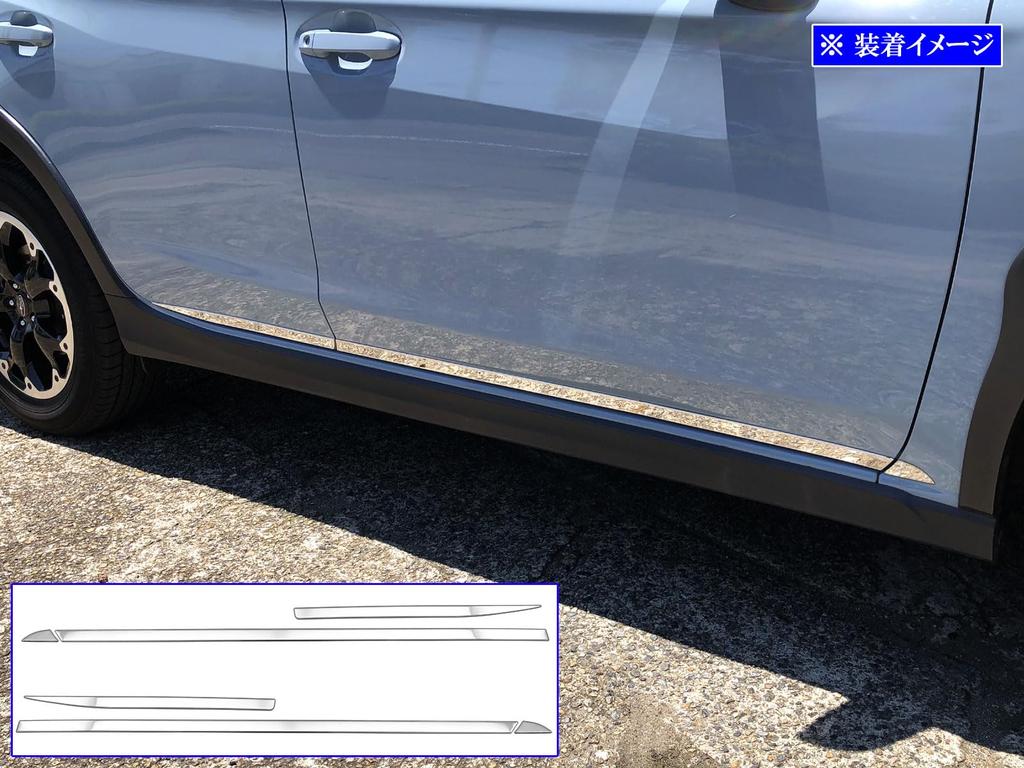 BRIGHTZ Impreza Sport GT Super Mirror Finish Stainless Steel Plated Side Door Under Molding 6PC GTE GT2 GT3 GT6 GT7 T2 T3 T6 T7 Impreza Sport