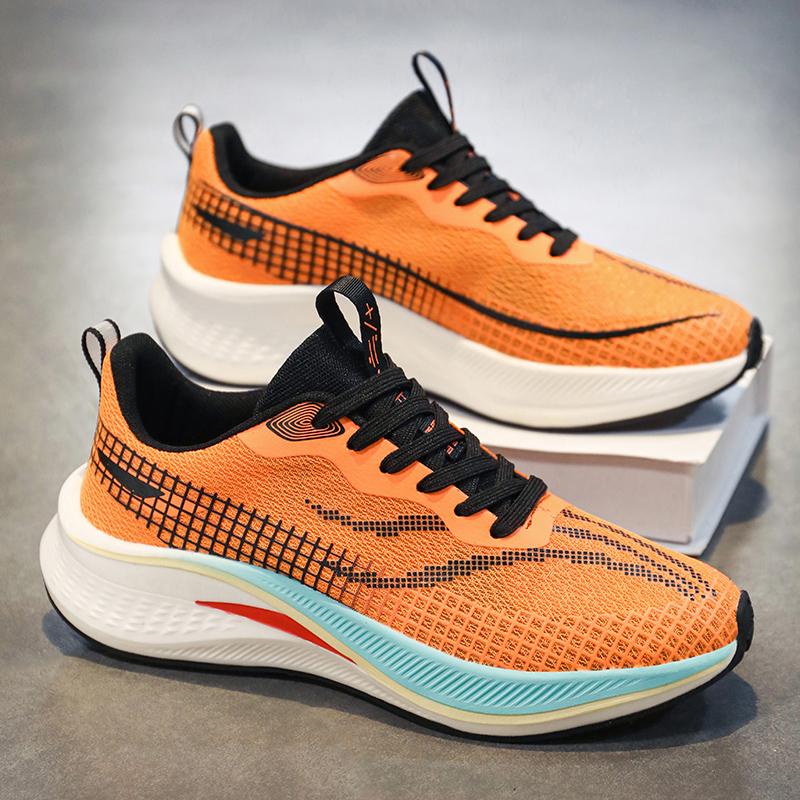 Fashion High End Brand Men's Racing Running Shoes Soft Elastic Anti Slip Men's Mesh Casual Shoes Summer Lightweight Walking Shoes