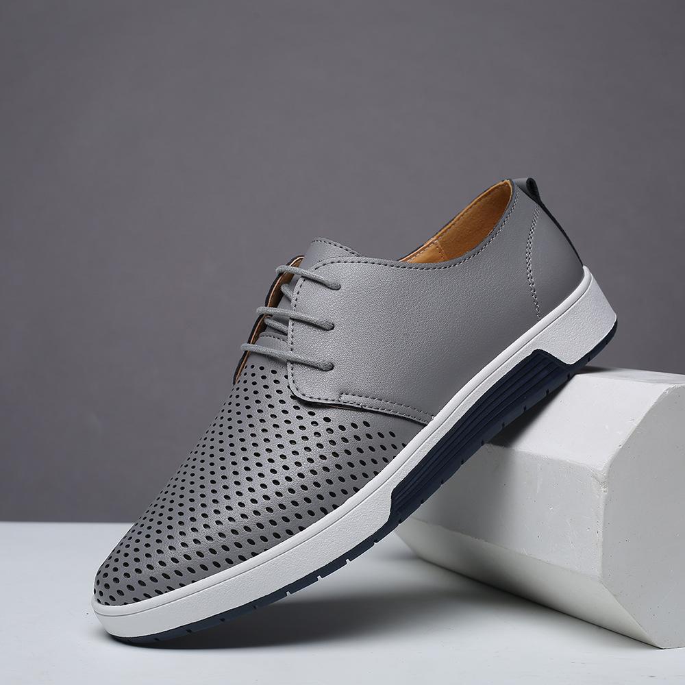 Men's Comfortable and Breathable Casual Board Shoes, Single Shoes, Leather Shoes