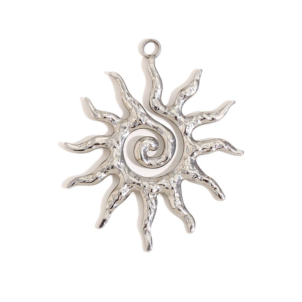 

MamacitaSlay Vintage Spiral Sun Gold Plated charms for jewelry making handmade Waterproof Stainless steel charm Pendant срібний