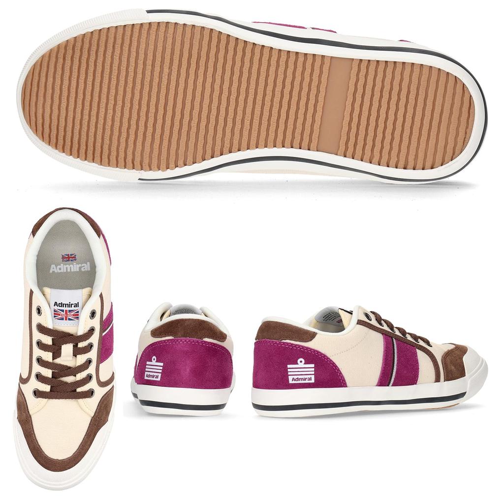 Admiral INOMER AD602 Sneakers, Unisex, White/Purple, Size 25.0cm