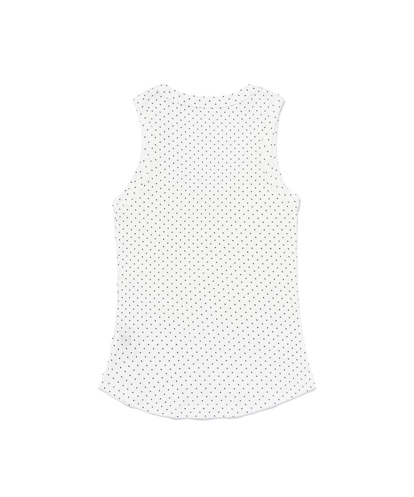 SEOUL APPAREL Canotta con Logo a Cuore e Pois (bianca)