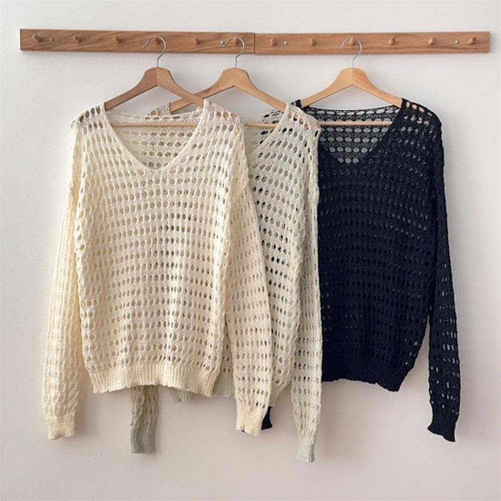 New ArriVals Open Run Women Vacation V Neck Loose Knit coVer Up