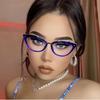 Fashion Cat Eye Anti Blue Light Glasses Frame Men Women Spring Leg Optical Computer Goggles Eyeglasses Flat Lens Trend Eyewear