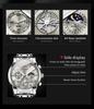 OLEVS 2856 Men's Quartz Watches Skeleton Flywheel Chronograph Classic Fashion TOP Brand Watch for Men Moon Phase Waterproof