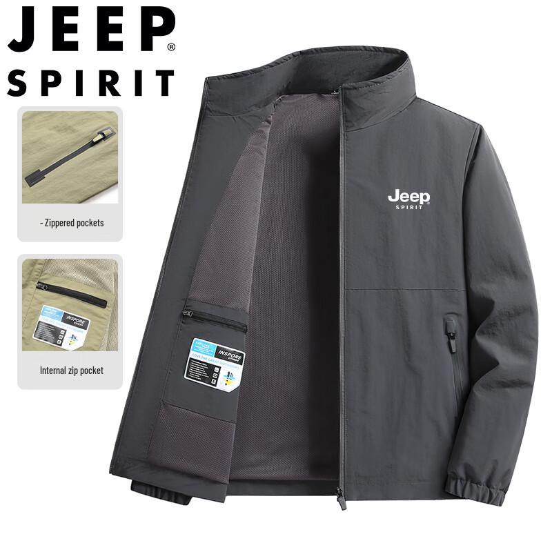 Jeep Spirit Men's Stand Collar Business Casual Jacket
