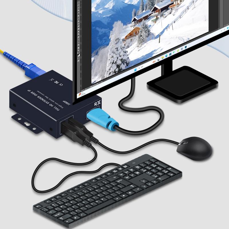60m 120m 200m HDMI KVM Extender Audio Video Transmitter and Receiver Via Rj45 Cat6 Network Cable Support Mouse Keyboard TV LoopGood product