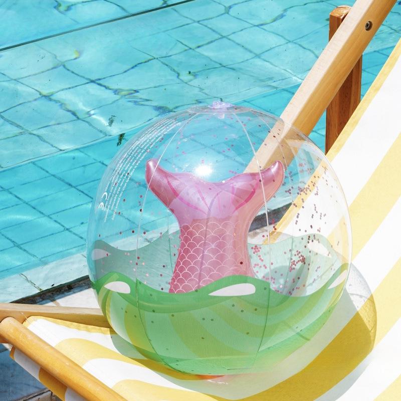 Mermaid Unicorn Inflatable Beach Ball - Kids' Water Play Toy & Photography Prop