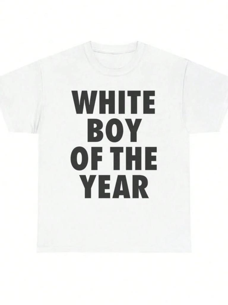 Camiseta blanca infantil del año camiseta impresa retro casual ropa callejera camiseta retro