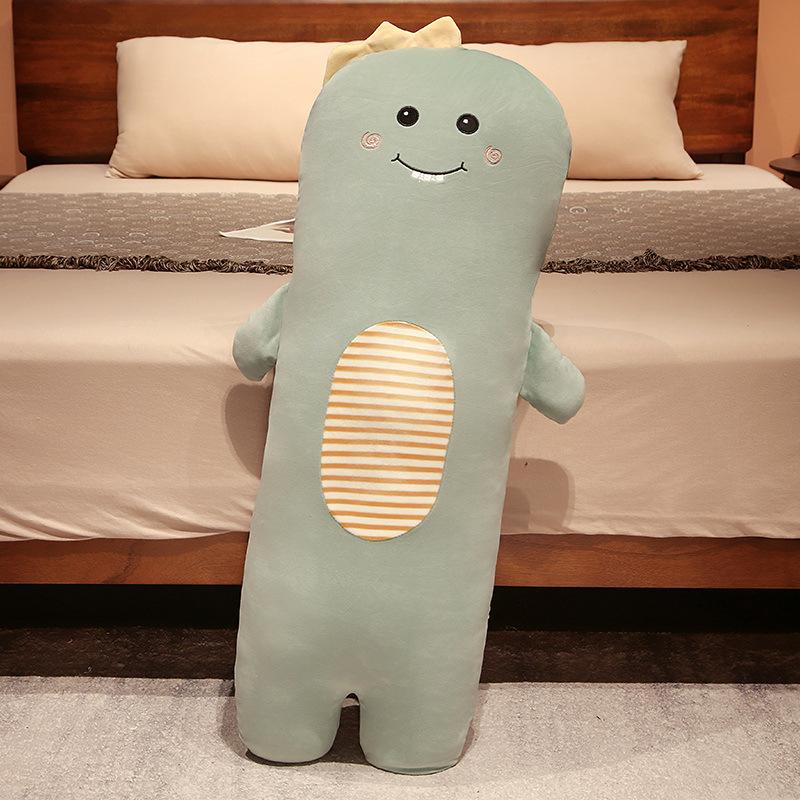 Cartoon Fox Puppy Long Throw Pillow Plush Toy Dinosaur Doll Girl Bed Sleeping Soothing Ragdoll Doll