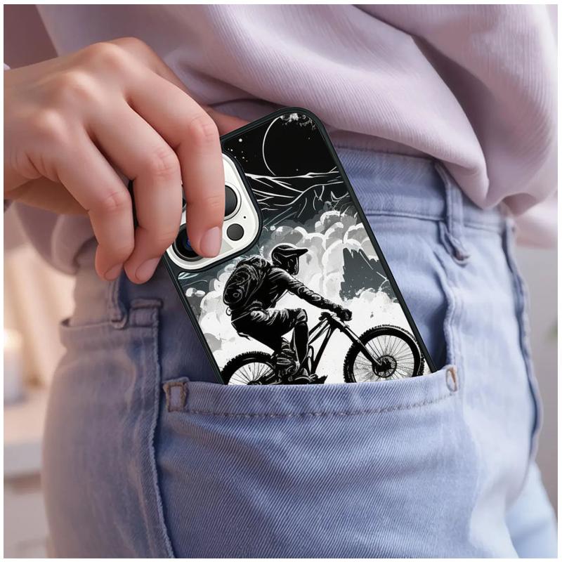 Mountain Bike Bicycle MTB Phone Case For iPhone 17 Air 15 16e 14 13 Pro Max Coque 12 11 Pro Max PLUS Cover