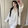 New Sexy Nightgown Women's Summer Ice Silk Thin Suspender Pajamas Ins Printed Pure Desire Loungewear