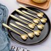 10-Piece Polished Stainless Steel Heart-Shaped Coffee Spoon Set - Durable Stirring Utensils For Home, Kitchen, And Dining Room