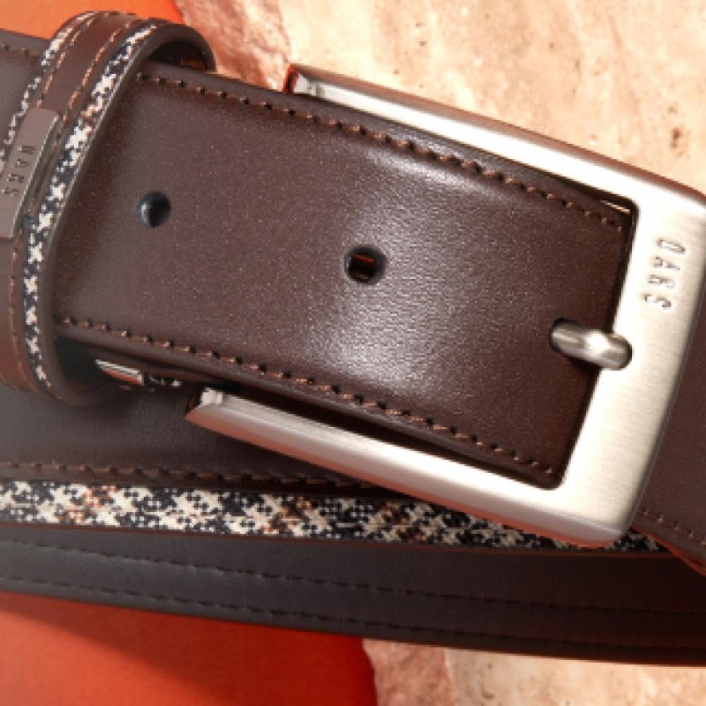 Daks Dark Brown Check Strap   Hook Leather Belt Dbbe6e722w3