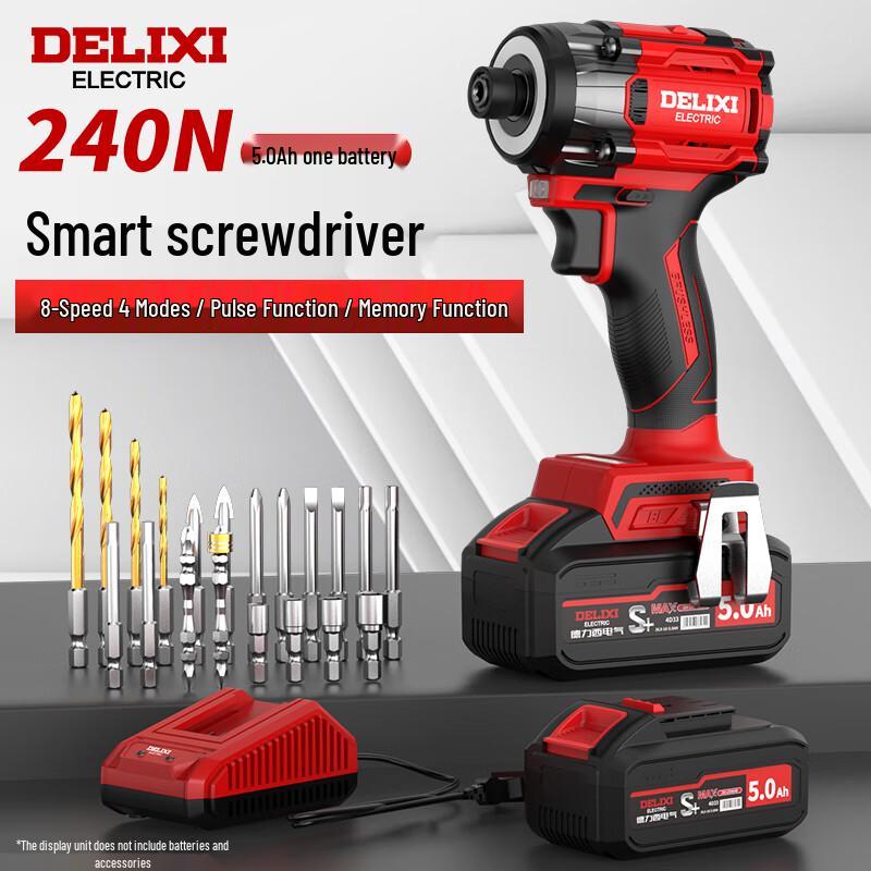 DELIXI Electric Brushless Cordless Impact Driver Drill CN plug (adapter included)